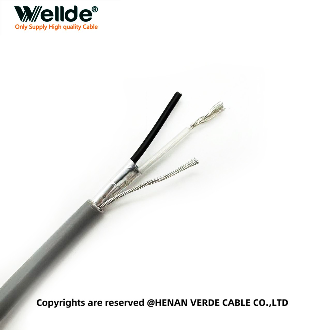 PVC insulated and jacketed 2 core 18 AWG control cable for signal transmission